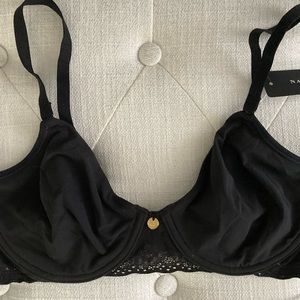 Natori Bliss Perfection Bra-New with Tags-Unlined-Black 32C